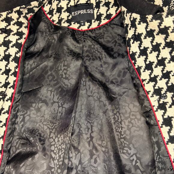 Express Women’s Houndstooth Coat - Size Medium - Picture 10 of 14